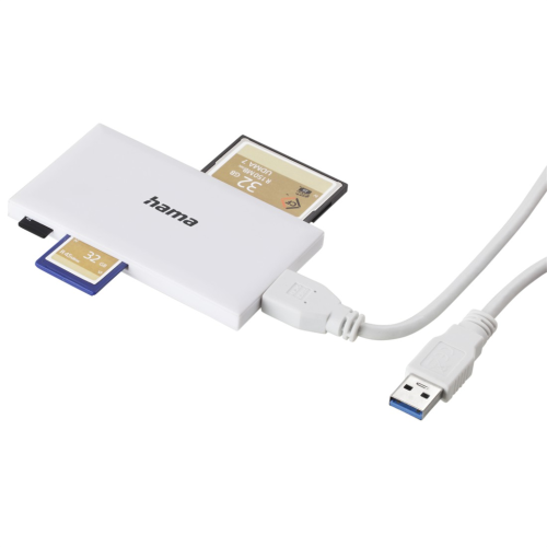Hama USB 3.0 multi čtečka karet, SD/micro SD, CF, MS, bílá