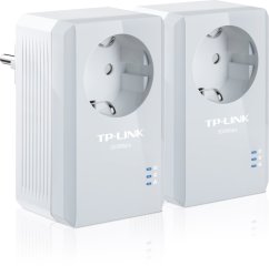 Powerline ethernet TP-Link TL-PA4010P KIT nano adaptér (600 Mb/s), průchozí. zásuvka