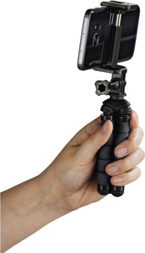 Hama Flex 2v1, 14 cm, mini statív pre smartphone a GoPro kamery, čierny