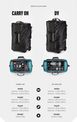 Shimoda Action X DV Roller | mimořádně velkokapacitní kufr na kolečkách | hmotnost pouze 3,8 kg | voděodolný | vnitřní prostor 51x29x26 cm | černý