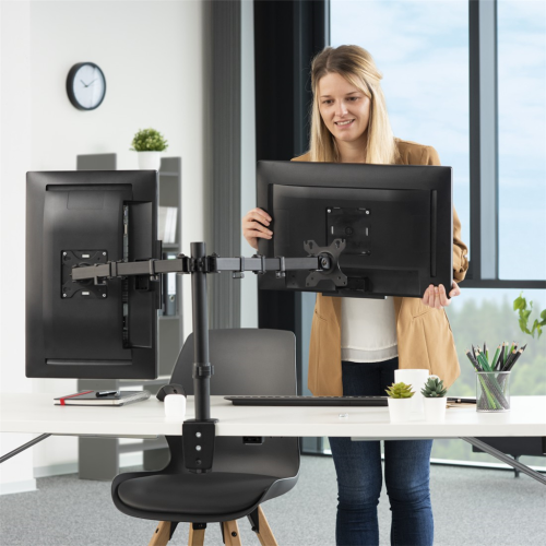 Hama stolný držiak pre dva monitory 32" Standard, 2 ramená