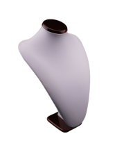 Stojan, stojánek, dekolt na šperky výška 36cm bílá kůže (D01)