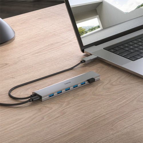 Hama USB-Hub, 7 portů, USB 3.2, 5 Gbit/s, adaptér USB-C, napájecí zdroj