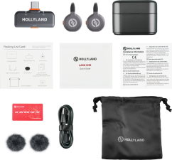 Hollyland LARK M2S Duo Wireless Lavalier Microphone with USB-C Plug (Duo, Space Gray)