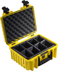 B&W Outdoor Koffer Typ 3000 mit Einteilung Gelb