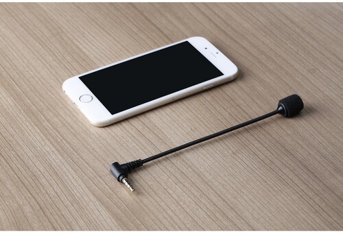 BOYA BY-UM4 3,5 mm mini mikrofón s husím krkom pre smartfóny a notebooky