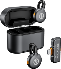 Hollyland LARK M2S Duo Wireless Lavalier Microphone with USB-C Plug (Duo, Space Gray)