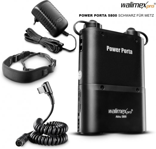 Walimex pro Power Porta 5800 Externer Akku für Metz Kamerasystemblitze