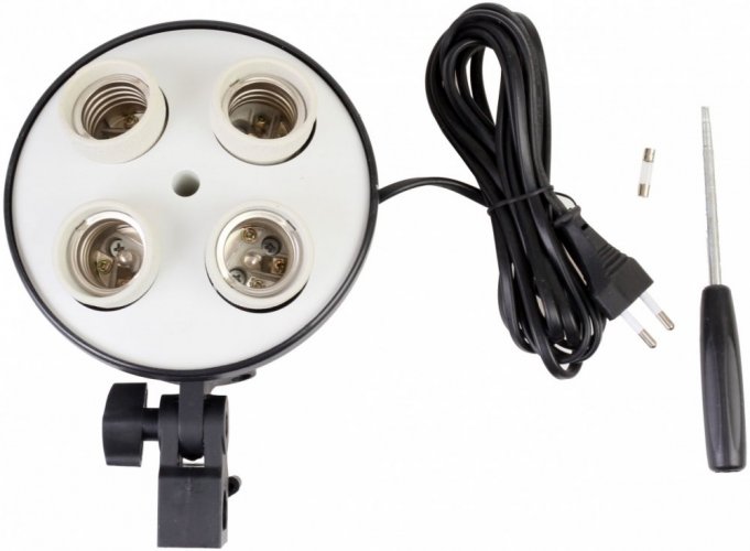 forDSLR Super Lamp Holder, Socket for 4x E27 Bulb Threads with Umbrella Holder
