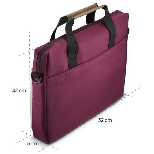 Hama Silvan, brašna na notebook, pro 40-41 cm (15,6-16,2"), recyklovaný polyester, béžová/vínová