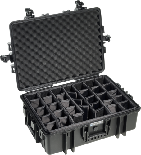 B&W Outdoor Koffer Typ 6500 mit Einteilung Schwarz