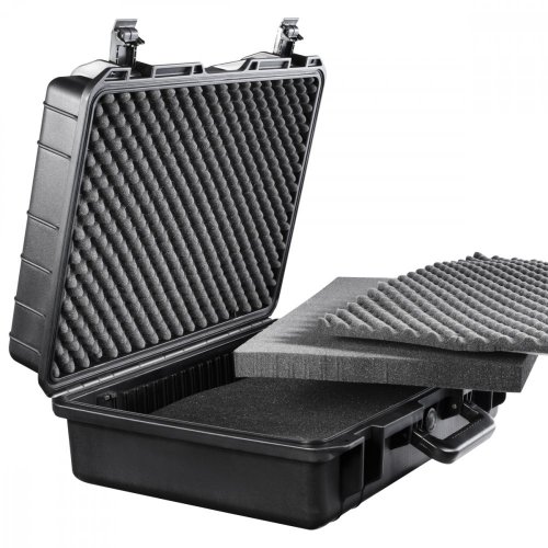 Mantona Outdoor pevný ochranný kufr L (vnitřní rozměr: 48,5x35,5x18 cm), černý