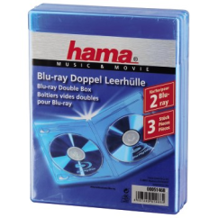 Obal na Blu-ray disk Hama 2, modrý, 3 ks v balení (cena za balení)