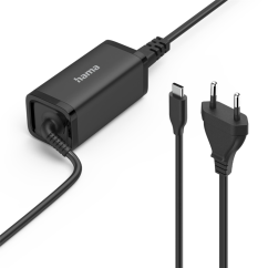 Napájecí zdroj Hama USB-C pro notebooky, Power Delivery, GaN, 45 W