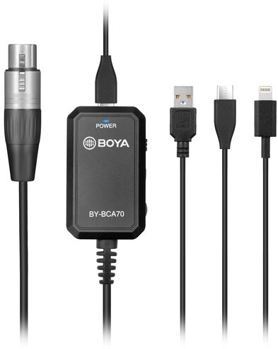 BOYA BY-BCA70 audioadaptér pro XLR mikrofony na mobilní zařízení