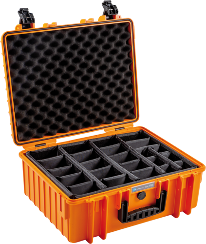 B&W Outdoor Case 6000, kufr s přepážkami oranžový