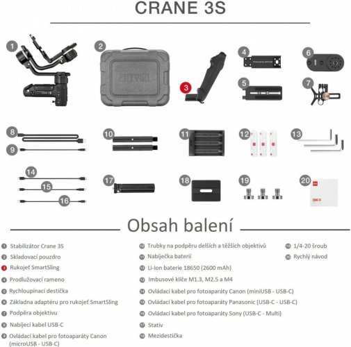 Zhiyun Crane 3S 3-Achsen Gimbal Handstabilisator