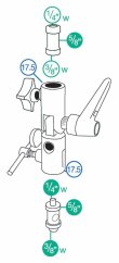 Manfrotto 026, Lite-Tite Swivel Aluminium Umbrella Adapter