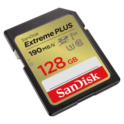 SanDisk Extreme PLUS 128GB SDXC paměťová karta 90MB/s a 90MB/s, UHS-I, Class 10, U3, V30