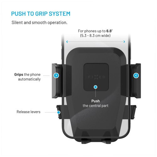 FIXED Iconiq Flex XL tartó üvegre vagy műszerfalra, fekete