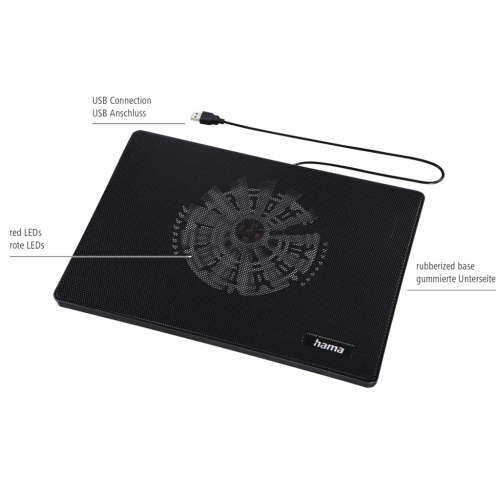 Chladicí stojan Hama Slim pro notebook, tichý, černý