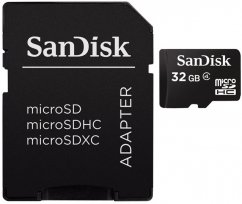 Sandisk Secure Digital Micro, SDHC Micro 32GB + Adapter