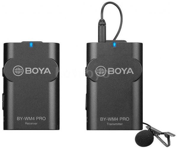 BOYA BY-WM4 Pro K1 Dual-Channel Wireless Microphone System (1x TX + 1x RX + Lavalier Mic)