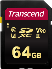 Transcend SDXC/SDHC 700S SD UHS-II U3 (V90) R285/W180 64GB