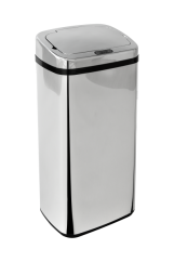 iQtech Clasik Quadrat 40 l,bezdotykový odpadkový koš hranatý, stříbrný