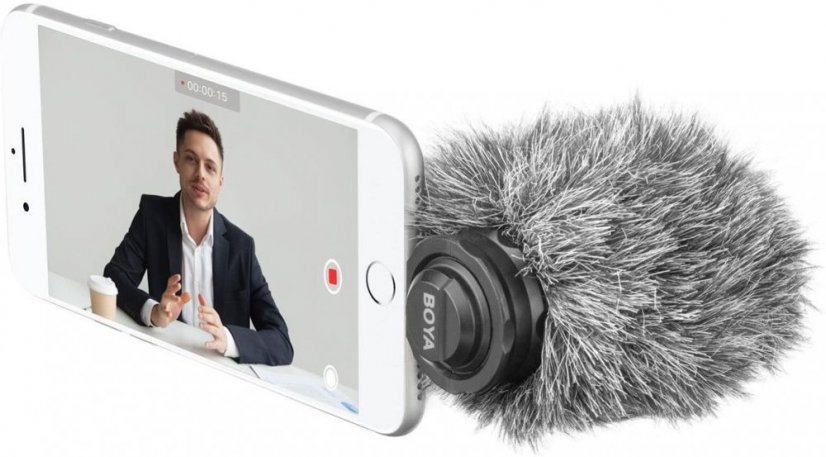 BOYA BY-DM200 Plug-In Cardioid Digital Stereo X/Y Condenser Microphone for Lightning iOS