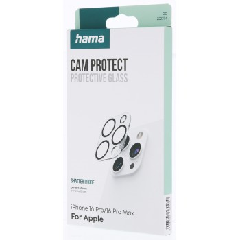 Hama Cam Protect, ochranné sklo na fotoaparát pro Apple iPhone 16 Pro/16 Pro Max, průhledné
