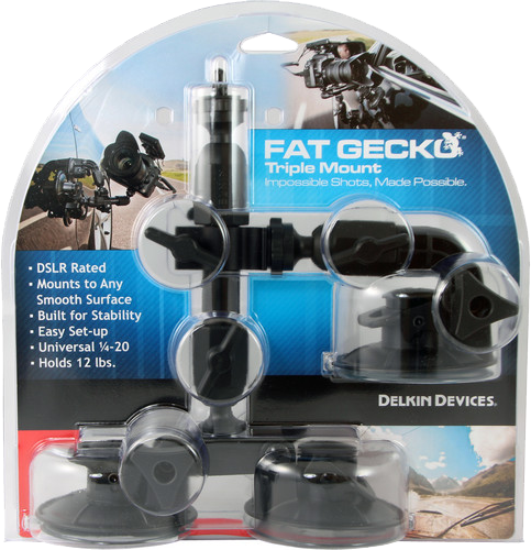 Delkin Fat Gecko Triple Mount, držák se třemi přísavkami