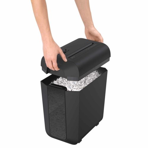 Aktenvernichter Fellowes LX 65 P-4, Querschnitt 4x40mm, 10 Blatt, 22l, Kreditkarte, schwarz Aktenvernichter Fellowes LX 65 P-4, Querschnitt 4x40mm, 10 Blatt, 22l, Kreditkarte, schwarz