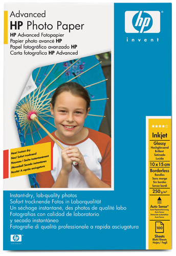 Fotopapír HP Advanced Glossy Photo 10x15 cm, 100 ks, 250 g/m²