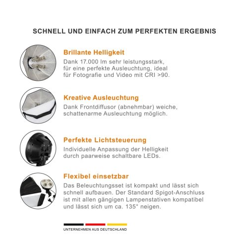 Walimex pro Daylight 1000 4x35W + Softbox 60cm