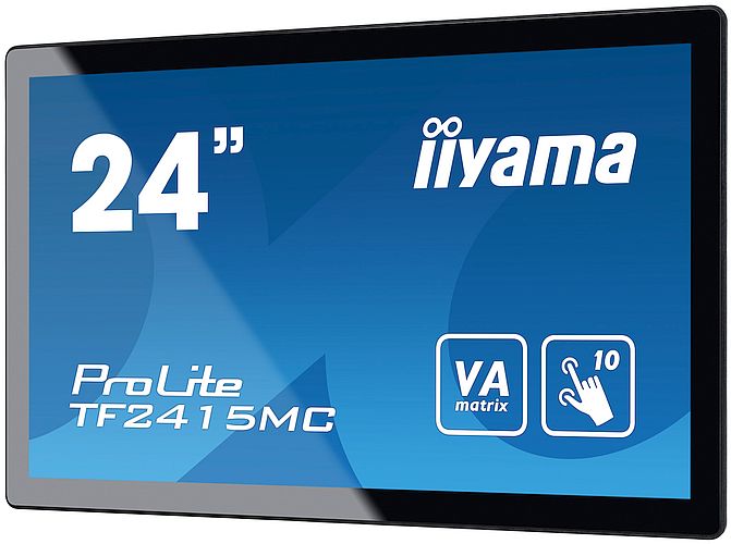 Dotykový monitor IIYAMA ProLite TF2415MC-B2, 23,8" kioskový VA LED, PCAP, 16 ms, 315 cd/m2, USB, VGA/HDMI/DP, černý