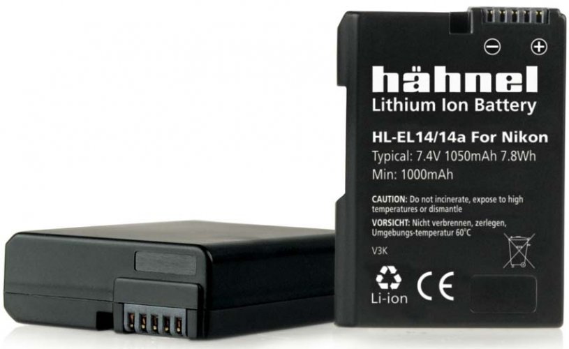 Hähnel HL-EL14, Nikon EN-EL14, 1050mAh, 7.4V, 7.8Wh