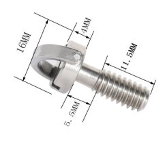 Fényképezőgép rögzítő csavar 1/4" hosszú rozsdamentes acél (Q18)