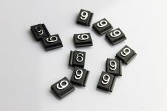 Plastové 3D cenovky náhradní znak 9 stříbrné (SS9)