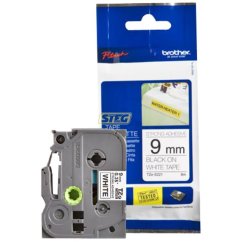 Brother TZE-S221, 9 mm, alb/negru, adeziv, laminat, lungime 8 m
