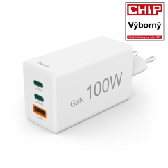 Rychlá nabíječka USB Hama GaN 2x USB-C + USB-A, PD/QC, 100 W