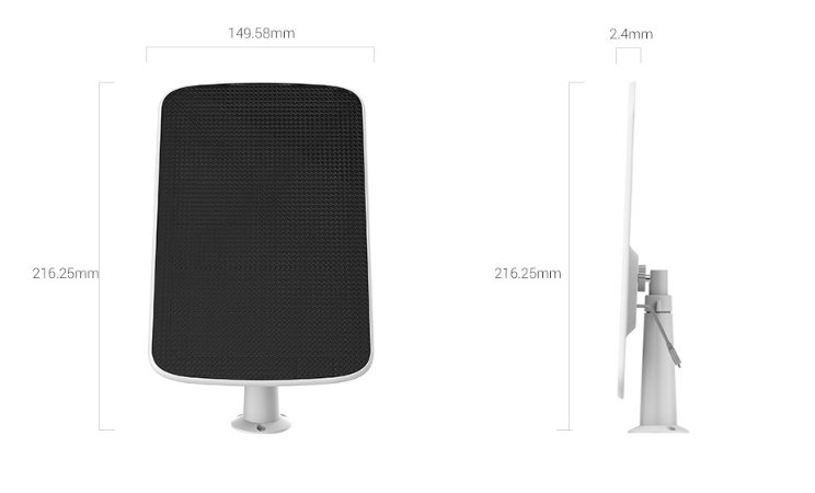 Solární panel Ezviz CS-CMT-Solar Panel F pro bateriové kamery, 4,2 W, USB-C