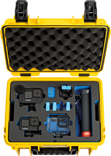 B&W Outdoor Cases BW Outdoor Case Type 3000 for GoPro Hero 12 (fits even GoPro Hero 9/10/11), charge-in-case. Yellow B&W Outdoor Cases BW Outdoor Case Type 3000 for GoPro Hero 12 (fits even GoPro Hero 9/10/11), charge-in-case. Yellow