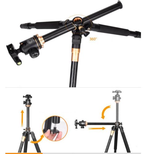 Hliníkový stativ tripod s hlavou s příčnou osou (ST999H)