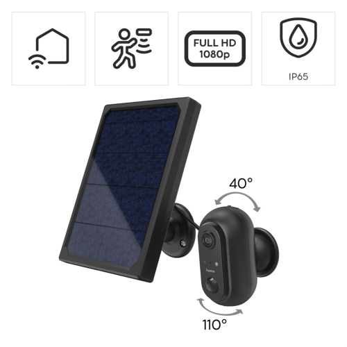 Hama SMART vonkajšia IP kamera, WiFi, solárne napájanie, nočné videnie Hama SMART vonkajšia IP kamera, WiFi, solárne napájanie, nočné videnie