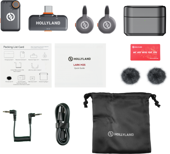 Hollyland LARK M2S Mini Combo Wireless Lavalier Microphone Mini Combo (Space Gray) Hollyland LARK M2S Mini Combo Wireless Lavalier Microphone Mini Combo (Space Gray)