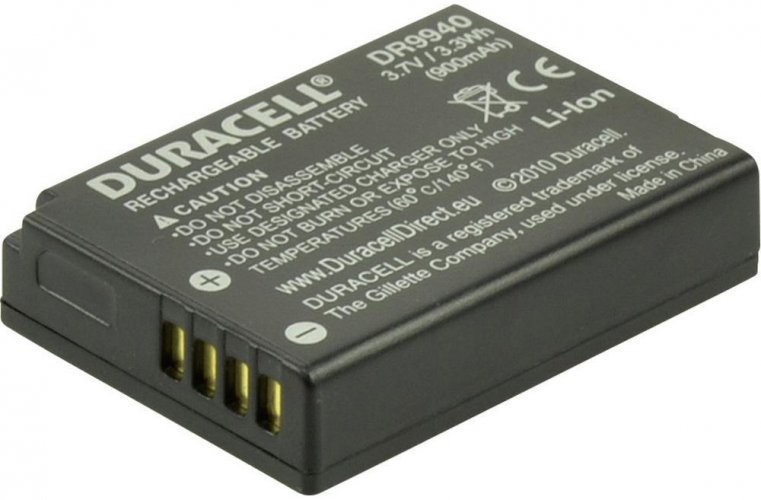 Duracell DR9940, Panasonic DMW-BCG10, 3.7V, 850 mAh