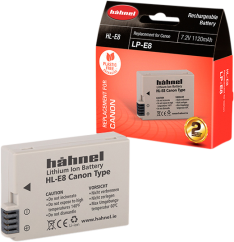 Hähnel HL-E8, Canon LP-E8, 1120mAh, 7.2V, 8.1Wh