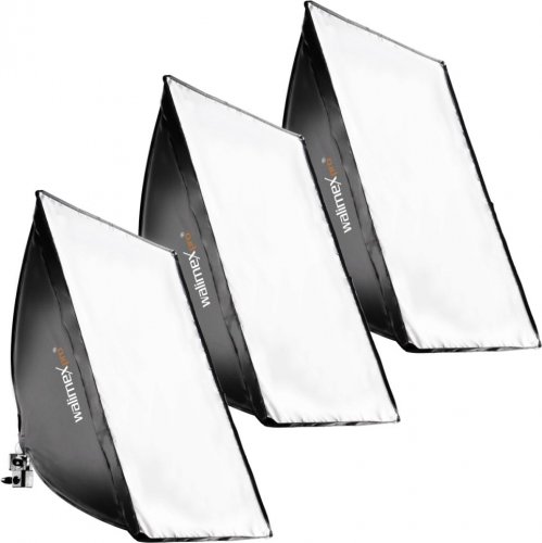 Walimex pro Set of 3 Daylight 250 (5400 K) with Softbox 40x60cm