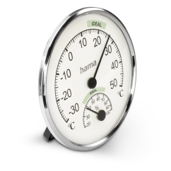 Hama Chios, termometru/higrometru analogic, argintiu/Alb